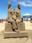 MY BETTER HALF:  A Joker and Batman Sand Sculpture